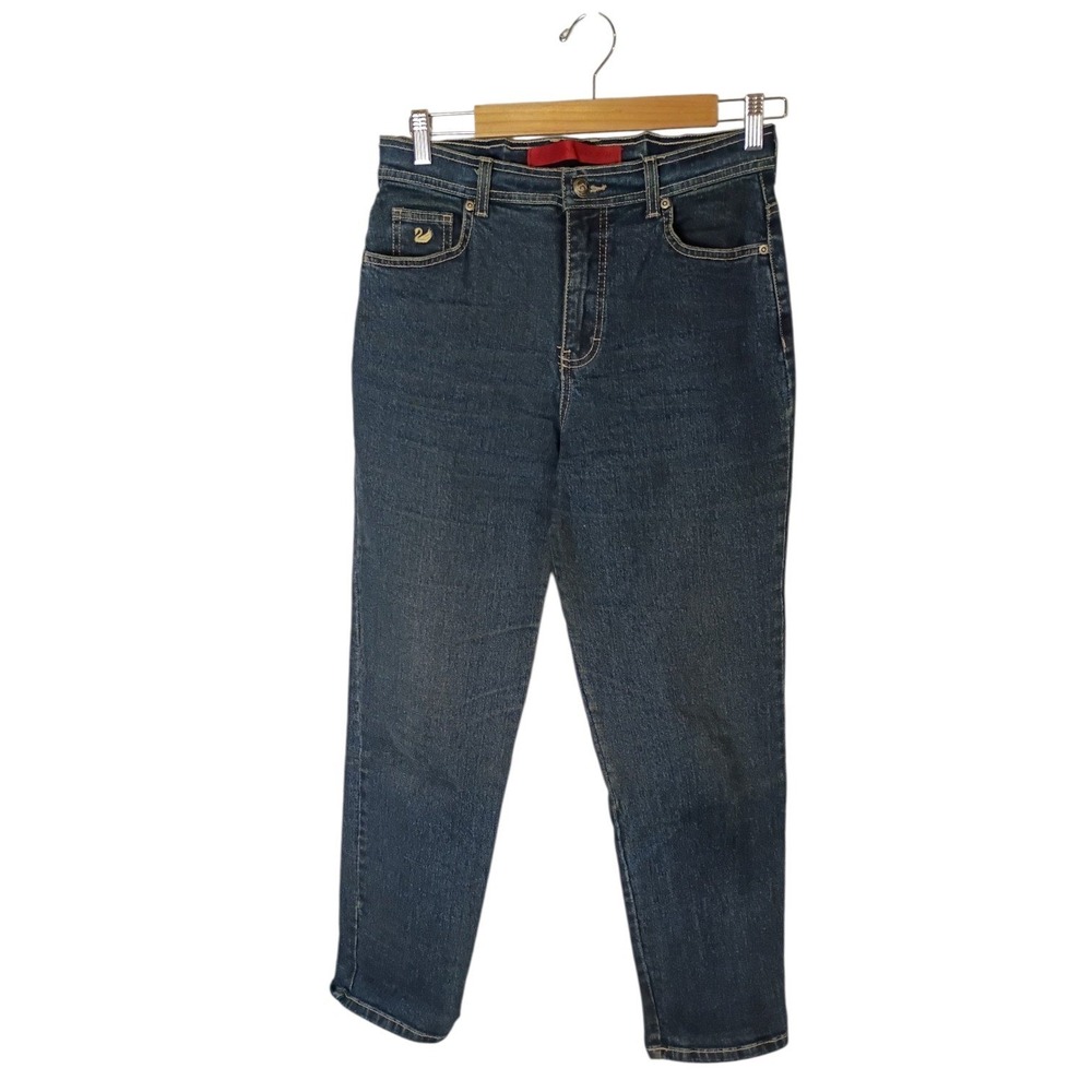 Gloria Vanderbilt Vintage High Rise Tapered Dark Wash Jeans Made in Israel 30x27